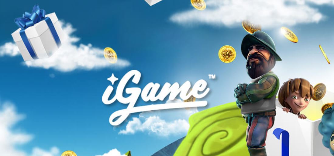 Banner med iGame logga och NetEnts populära karaktärer Gonzo och Jack